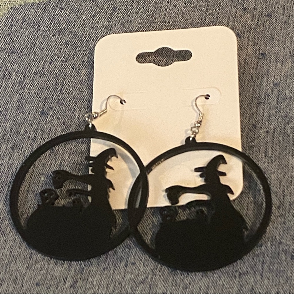 Black Witch Silhouette Earrings